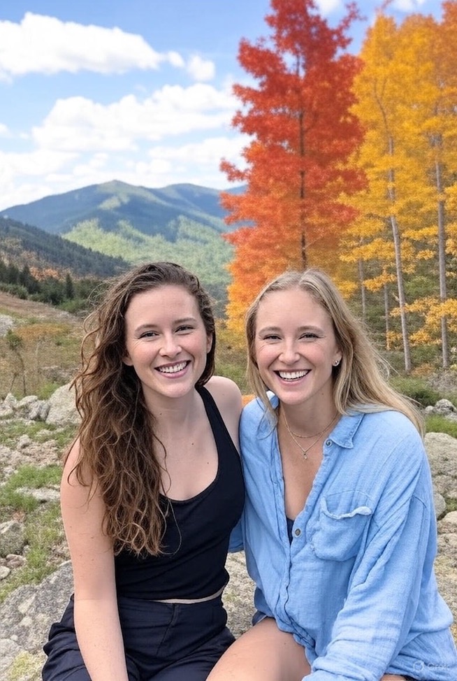 Female Couple in Mountain Selfie
